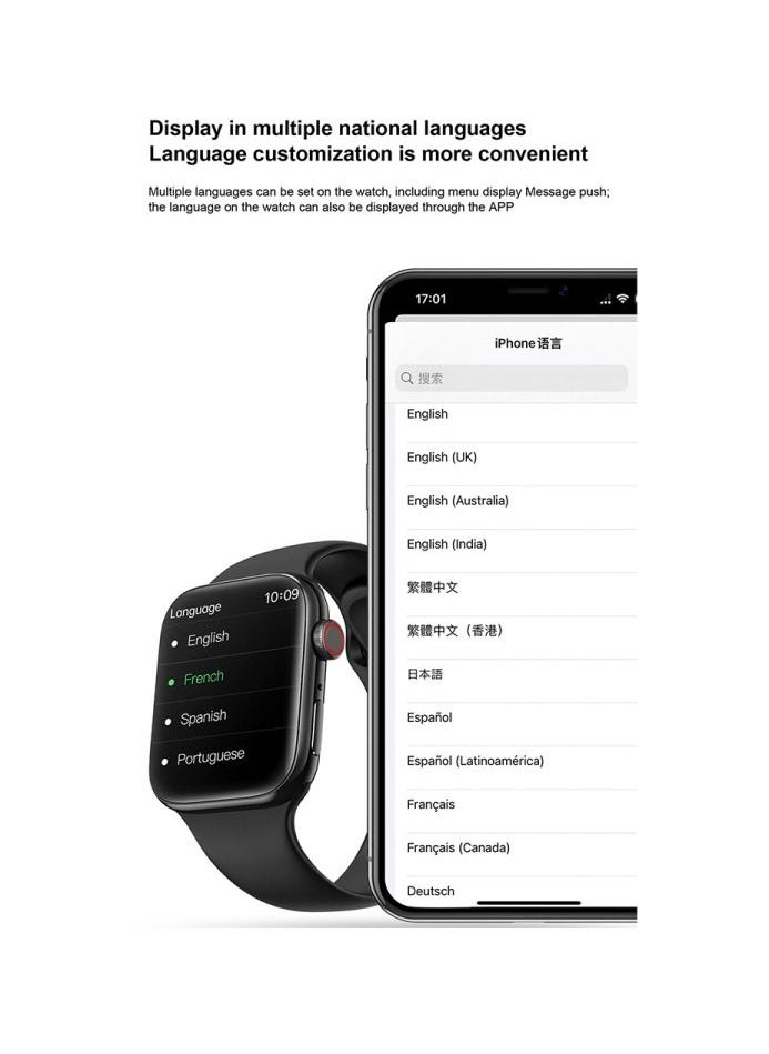 AROAQ - T900 Pro Max Series 7 IP68 Waterproof 280mAh 1.75Inch Touch Screen Heart Rate Smartwatch - Image 1