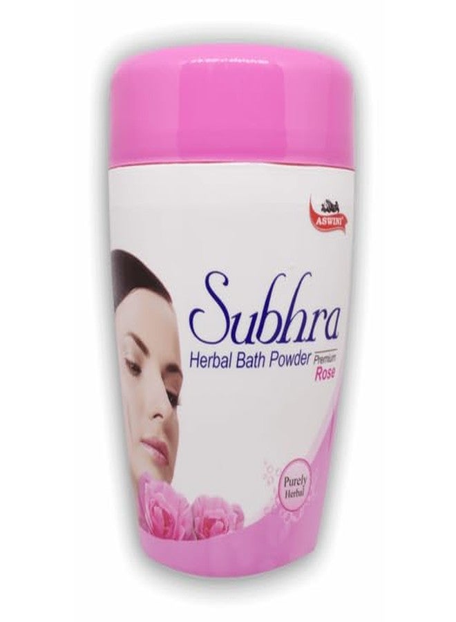 aswini Subhra Bath Powder Rose - Protects Skin From Itching, Rashes, Dryness, Allergies & White Scaling (200 GramBottle) - Image 1