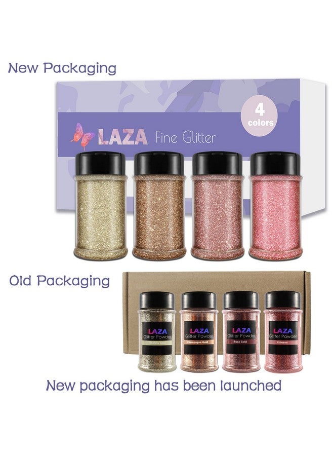 لازا مسحوق بريق فائق النعومة من سبرينج 4 ألوان 320 مل ترتر حرفي لامع وذهبي وردي للحيوانات الأليفة بريق ناعم جدًا للزهور من الراتنج وفنون الأظافر تزيين بهلوان الإيبوكسي وحفلات الزفاف وكؤوس النبيذ باللون الوردي والذهبي - Image 2