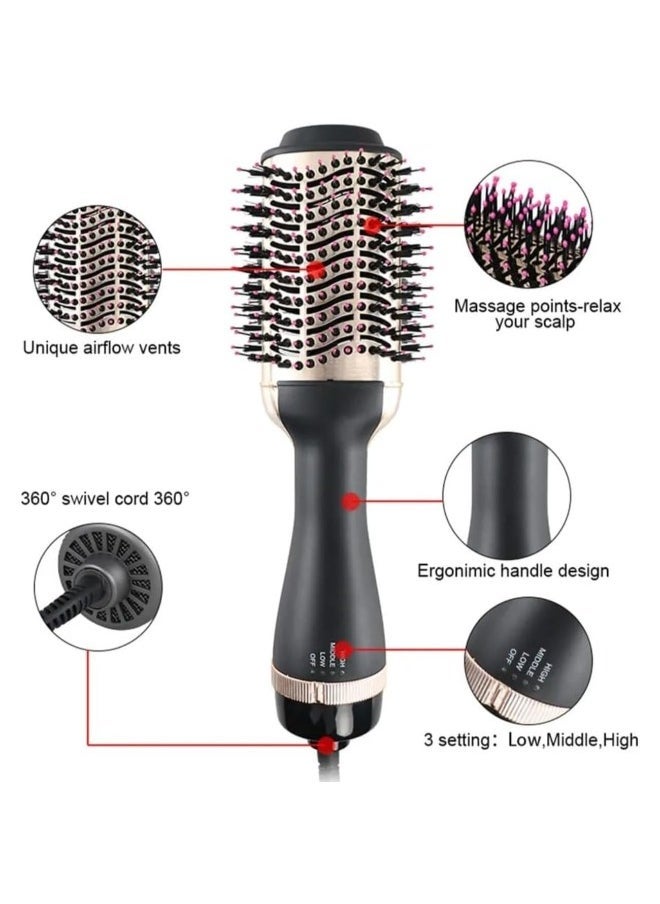 ELTRAZONE - One-Step Hair Dryer Brush Black with Negative Ionic Technology – Effortless Curls & Styling, 360° Swivel Cord, Versatile Hair Styler for Smooth, Frizz-Free Hair, Quick Drying and Styling Tool with Manufacturer’s Lifetime Warranty - Image 1