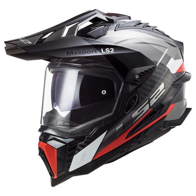 LS2 Helmets Explorer Carbon Adventure Helmet Frontier Matte Titanium Large - Image 3