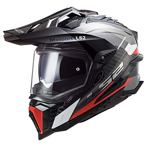 LS2 Helmets Explorer Carbon Adventure Helmet Frontier Matte Titanium Large - Image 1