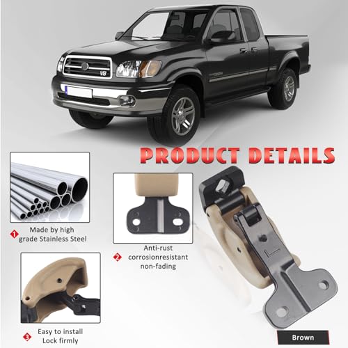 E-Vniko Rear Quarter Window Latch Brown Compatible with Toyota Tundra 2000-2006 Replacement Back Window Left Driver Side 62920-34012 - Image 3