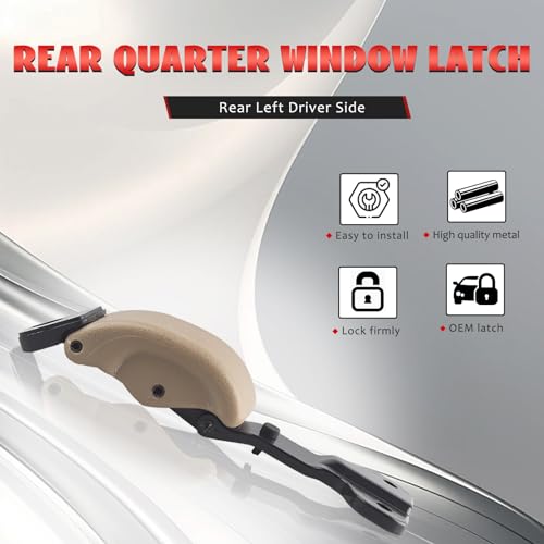 E-Vniko Rear Quarter Window Latch Brown Compatible with Toyota Tundra 2000-2006 Replacement Back Window Left Driver Side 62920-34012 - Image 4