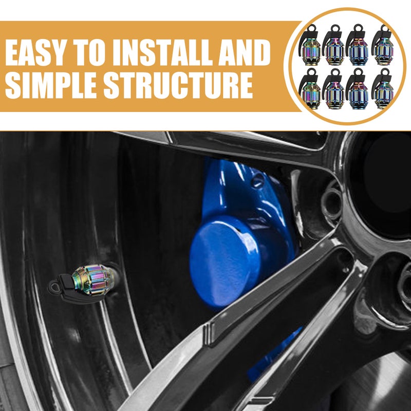 8pcs Car Tire Caps Motorcycle Tire Valves Stem Caps Tire Air Nozzle Caps Car Accessories - Image 2