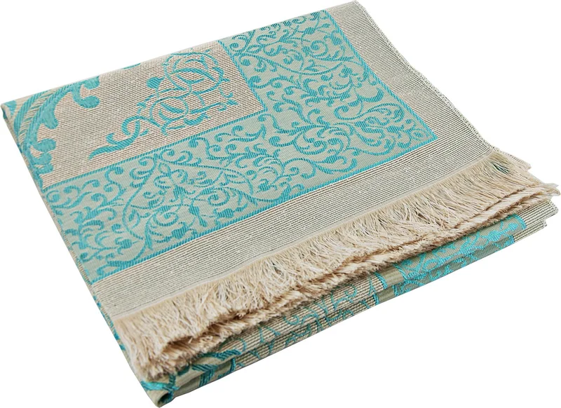 İhvan Special Cylinder Boxed Set with Prayer Mat and Pearl Prayer Beads for Ihvan Canım Baba - Blue Color