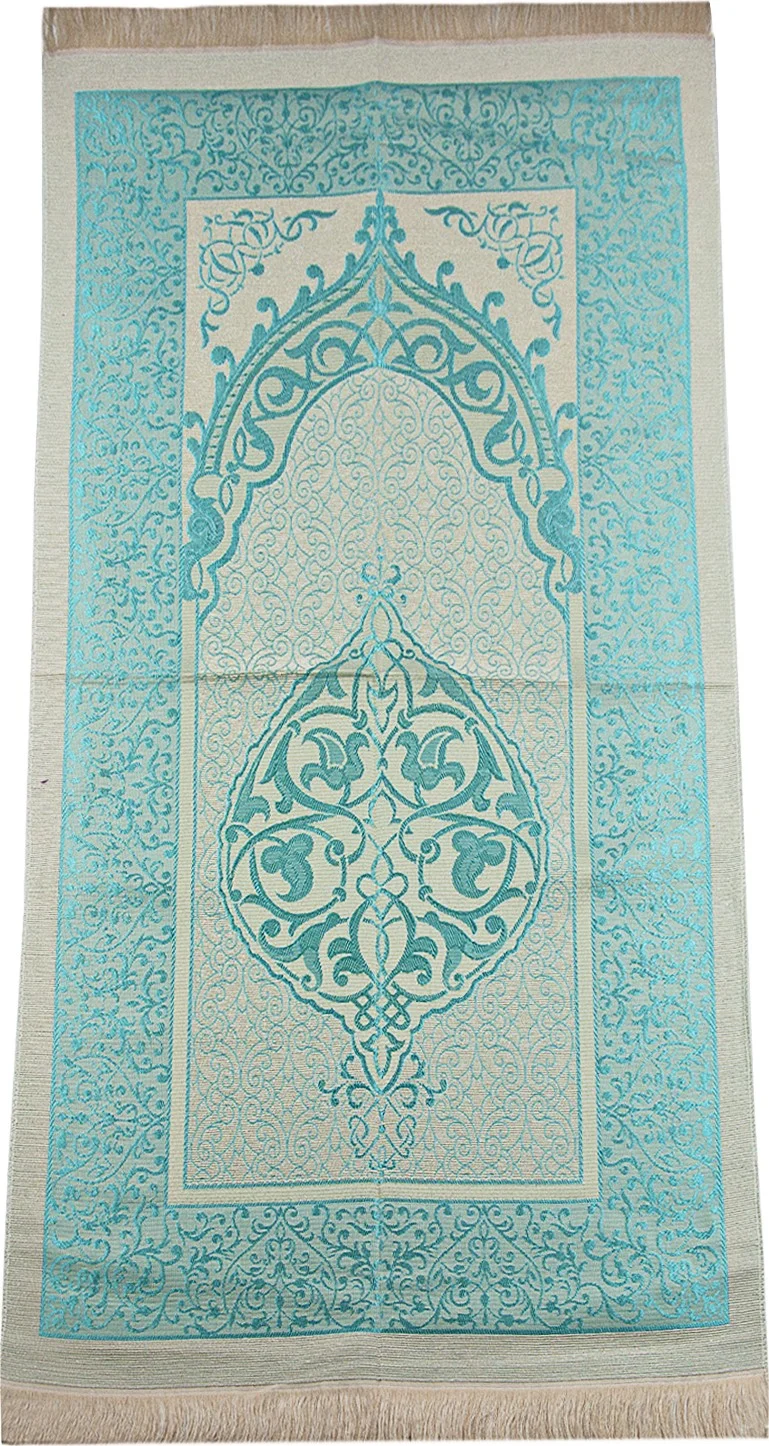İhvan Special Cylinder Boxed Set with Prayer Mat and Pearl Prayer Beads for Ihvan Canım Baba - Blue Color