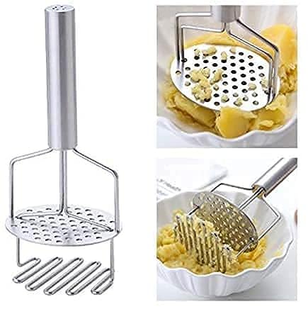Glitzn Pav bhaji Potato Vegetable Smasher 2 Layer Potato Masher Stainless Steel Potato Masher Pav Bhaji MasherDual Layer Potato Smasher - Image 2