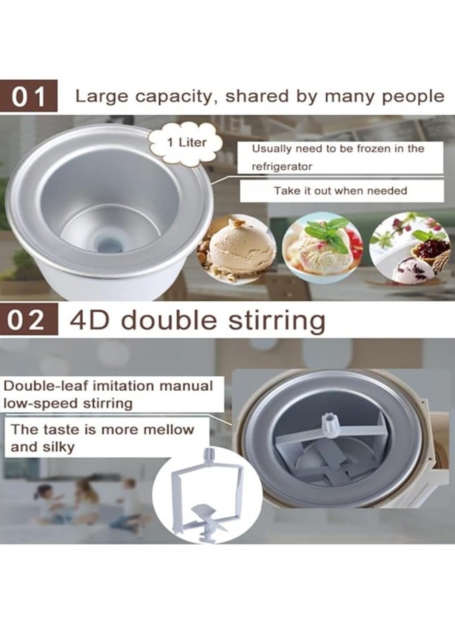 Homemade Ice Cream Electric Ice Cream Maker, Small Fruit Flavored Ice Cream Cone Ice Cream Maker, DIY Ice Cream Maker