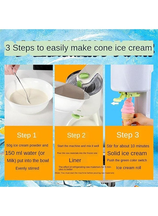 Homemade Ice Cream Electric Ice Cream Maker, Small Fruit Flavored Ice Cream Cone Ice Cream Maker, DIY Ice Cream Maker