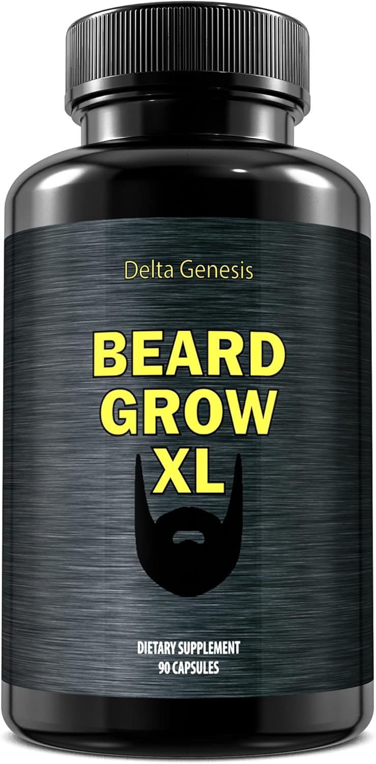 Delta Genesis Beard Grow XL  Vegan Hair Growth Supplement for a Faster Thicker Fuller Beard  Enhances Your Grooming Kit
