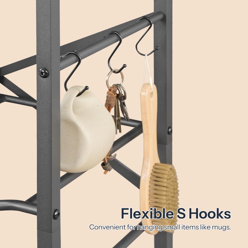 HOOBRO 5 Gallon Water Jug Holder 6 Bottles, Water Jug Rack, 3 Tier Water Bottle Holder with X-Shape Reinforcement, for Kitchen, Living Room, Office, Rustic Brown and Black BF03ST01 - Image 5