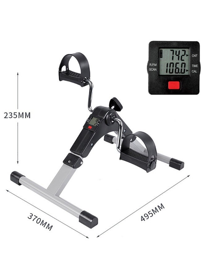 Generic Mini Pedal Exerciser, Folding Exercise Bike with Adjustable Resistance and Digital Display for Arm/Leg Exercise and Physiotherapy at Home, Portable Desk Pedal Cycle for Adults & Seniors (Black)  - Image 2