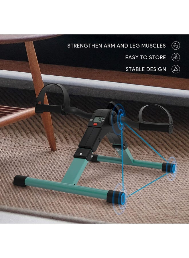 Generic Mini Pedal Exerciser, Folding Exercise Bike with Adjustable Resistance and Digital Display for Arm/Leg Exercise and Physiotherapy at Home, Portable Desk Pedal Cycle for Adults & Seniors (Black)  - Image 4