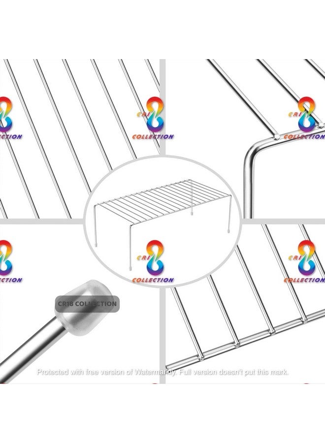 12FOR COLLECTION Stainless Steel Multipurpose Dish Rack/Storage Shelves for Kitchen Cabinets/Plate Stand/Utensil Rack (Silver) Chrome Finish. - Image 5