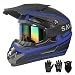 Cutey Youth Kids Motocross Helmet Adult ATV Dirt Bike Helmet OffRoad BMX 4Wheeler Full Face Motorcycle Helmet WGoggles Gloves Mask DOT Approved Purple Blue L - Image 2