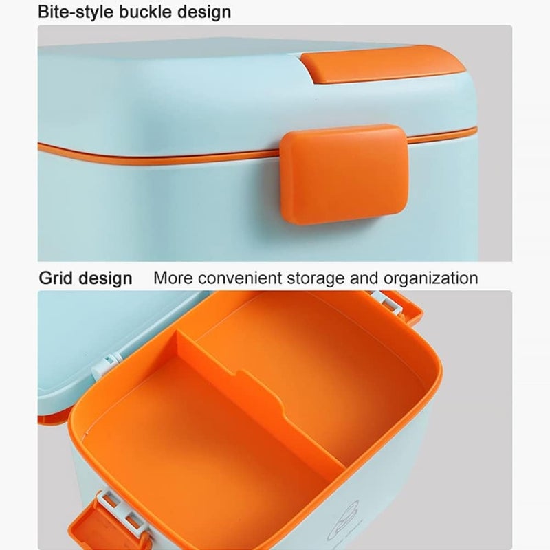 ويوبلز غطاء قفل لصندوق الأدوية المنزلية مع مقبض، مصنوع من مواد قوية وخفيفة الوزن (24*15.5 سم، أزرق) - Image 5