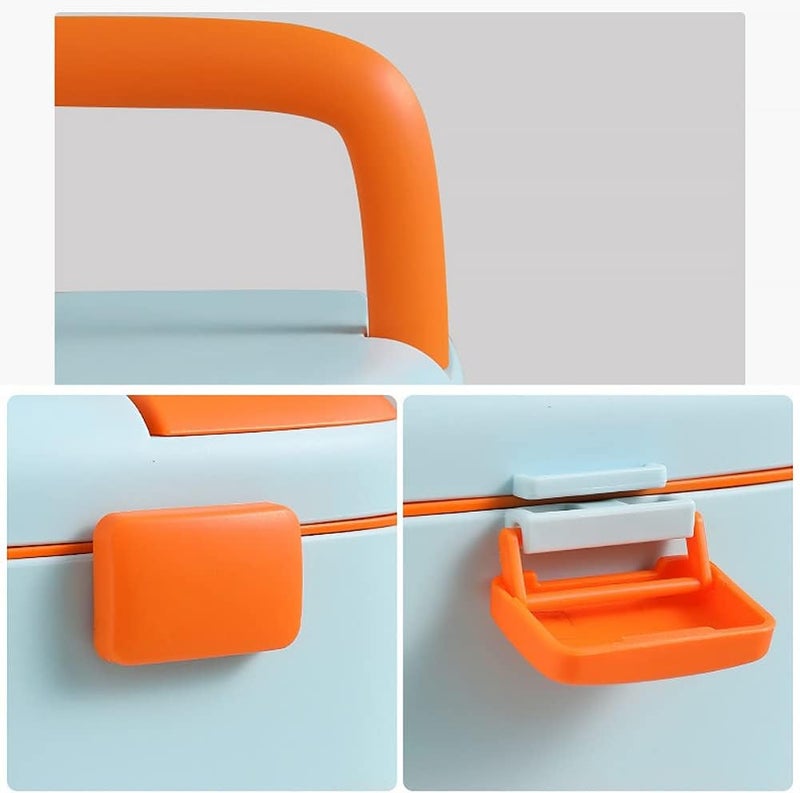 ويوبلز غطاء قفل لصندوق الأدوية المنزلية مع مقبض، مصنوع من مواد قوية وخفيفة الوزن (24*15.5 سم، أزرق) - Image 4