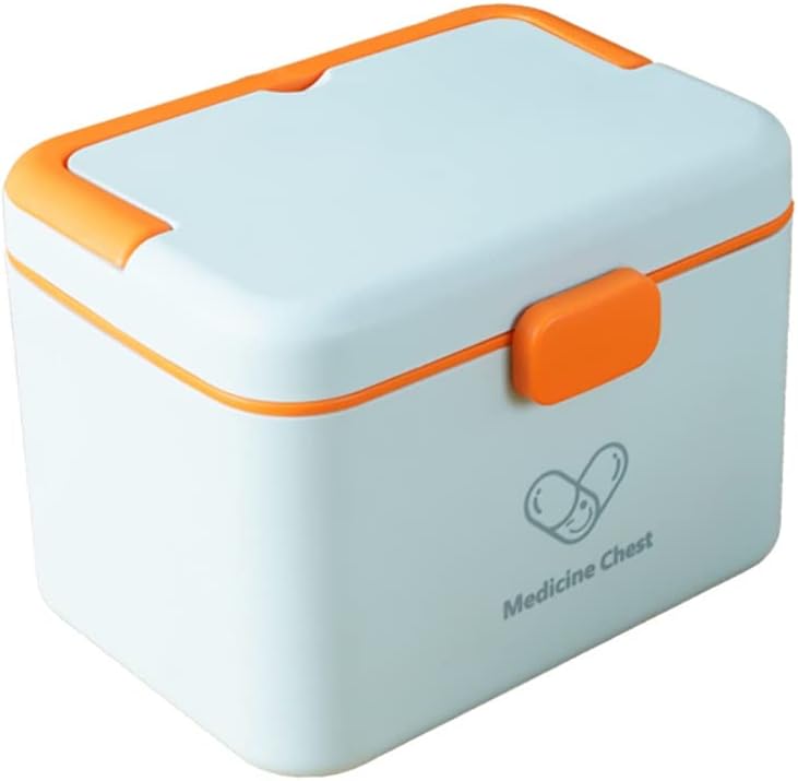 ويوبلز غطاء قفل لصندوق الأدوية المنزلية مع مقبض، مصنوع من مواد قوية وخفيفة الوزن (24*15.5 سم، أزرق) - Image 1