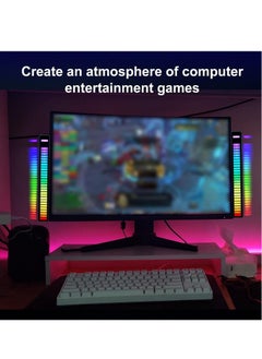 ELTRAZONE D08-RGB Smart LED Light Bars Car Sound Control Rhythm Light RGB Voice-Activated Music Atmosphere Lights Tube with 32 LED 18 Colors Built-in Battary 32 Bit for Car Gaming PC TV Room  - Image 3