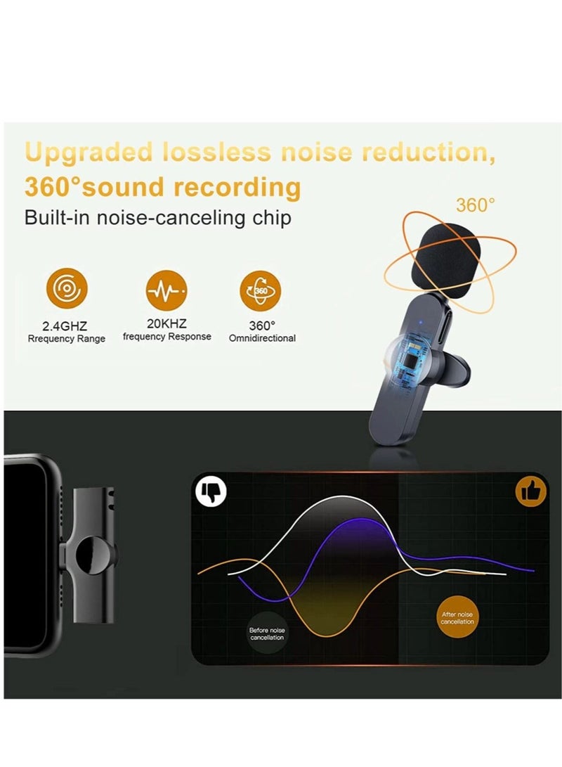 Wireless Plug-and-Play Clip-on Lapel Microphone Black - Image 2