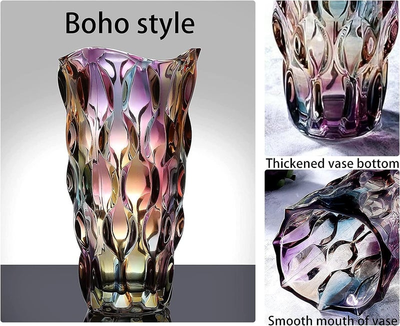CEMABT Glass Vases for Flowersï¼ŒThickened 3.4 lb Morden vases for Tables Centerpieces, vase for Home Decor, Crystal,Colorful and Clear Rose Large Vases Christmas Day Gifts(Heavy Duty) - Image 1