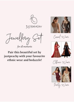 Just Peachy Just Peachy Elegant White & Silver-Toned Rhodium-Plated AD Studded Jewellery Set – Luxurious Necklace and Earrings for Weddings, Parties & Special Occasions  - Image 5