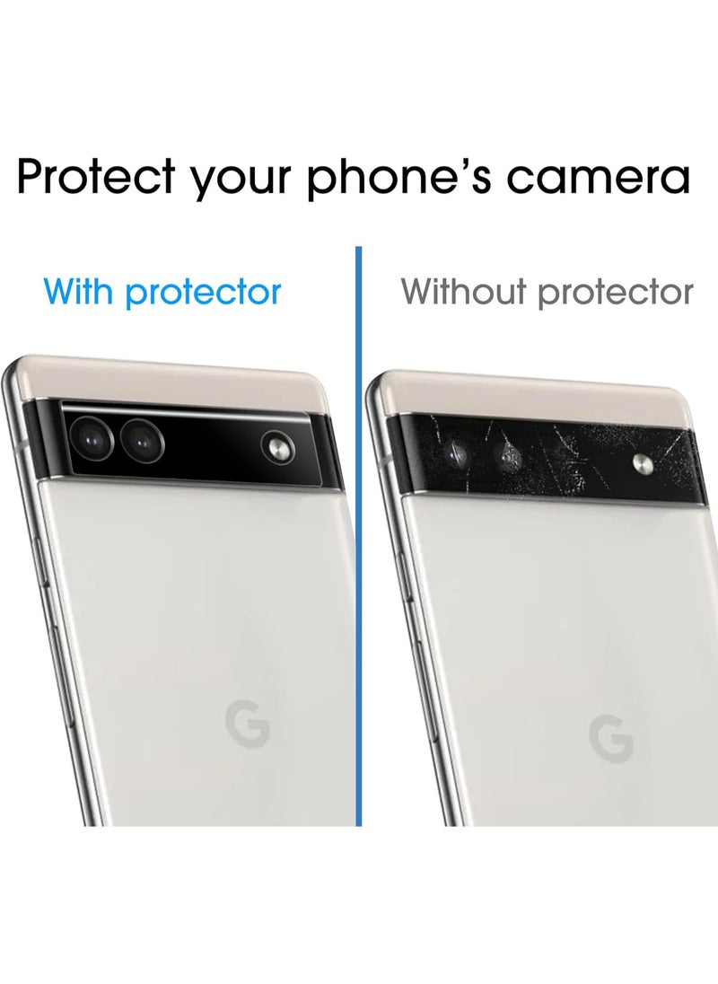 Amfilm amFilm Screen Protector for Google Pixel 6A -5G(2022), with 2 Pack Camera Lens Protector, 0.33mm Thickness, HD Clear, Anti-Scratch Bubbles-Free, Glass, 3+2 Pack  - Image 3