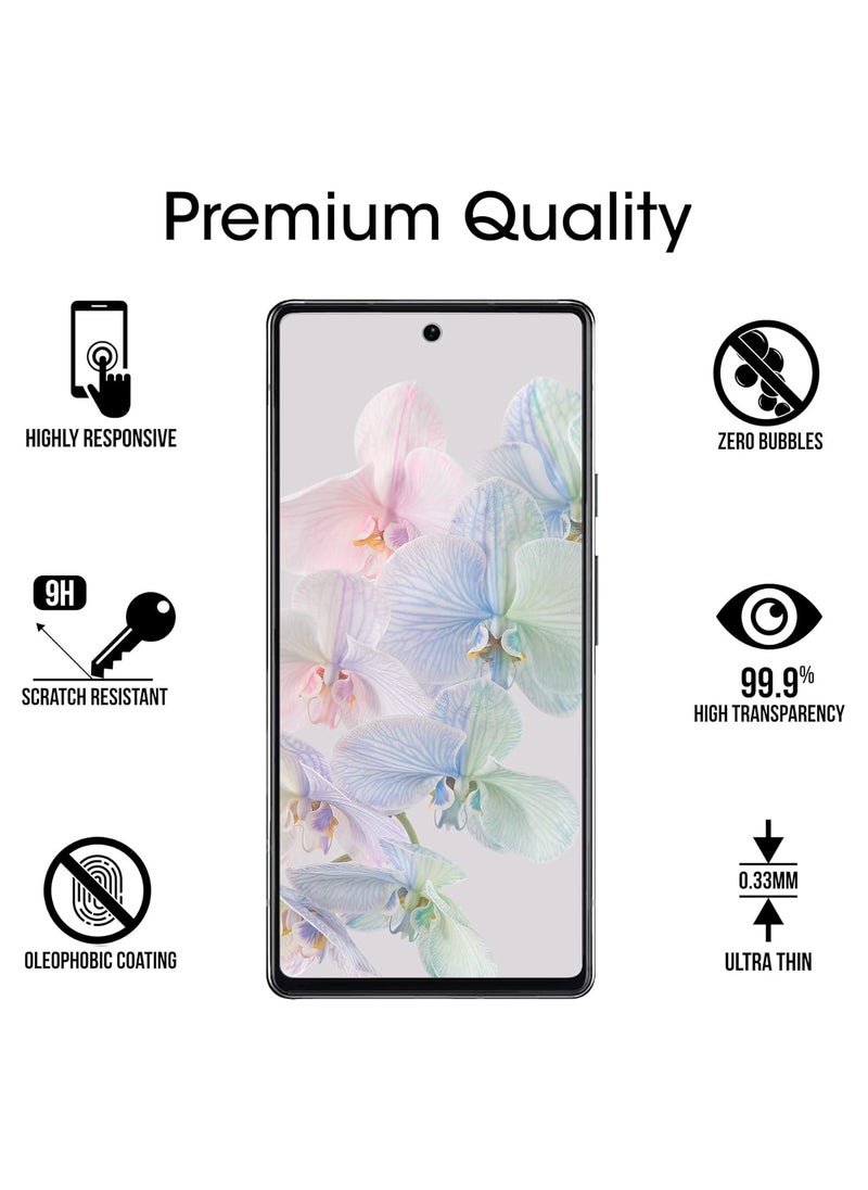 Amfilm amFilm Screen Protector for Google Pixel 6A -5G(2022), with 2 Pack Camera Lens Protector, 0.33mm Thickness, HD Clear, Anti-Scratch Bubbles-Free, Glass, 3+2 Pack  - Image 4