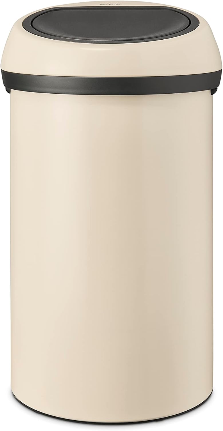 Brabantia Touch Bin 60L - Large Kitchen Bin with Soft Touch Opening and Removable Inner Bucket - Soft Beige - Image 1
