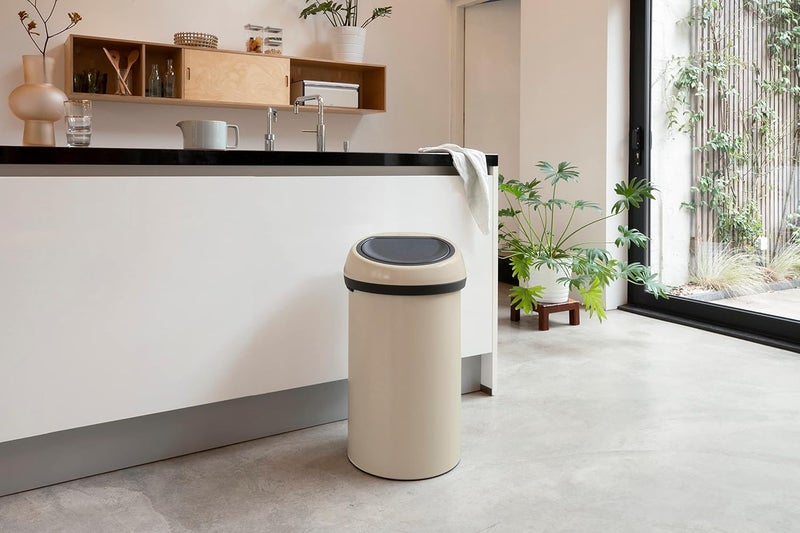 Brabantia Touch Bin 60L - Large Kitchen Bin with Soft Touch Opening and Removable Inner Bucket - Soft Beige - Image 4