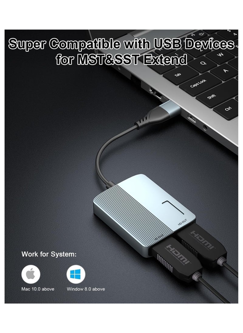 ماركة غير محددة - Updated USB 3.0 to Dual HDMI Adapter for Mac and Windows, USB C to HDMI Adapter for Two Monitors, 1080p Dual Monitor Splitter, Extended Display with Three Separate Screens - Image 1