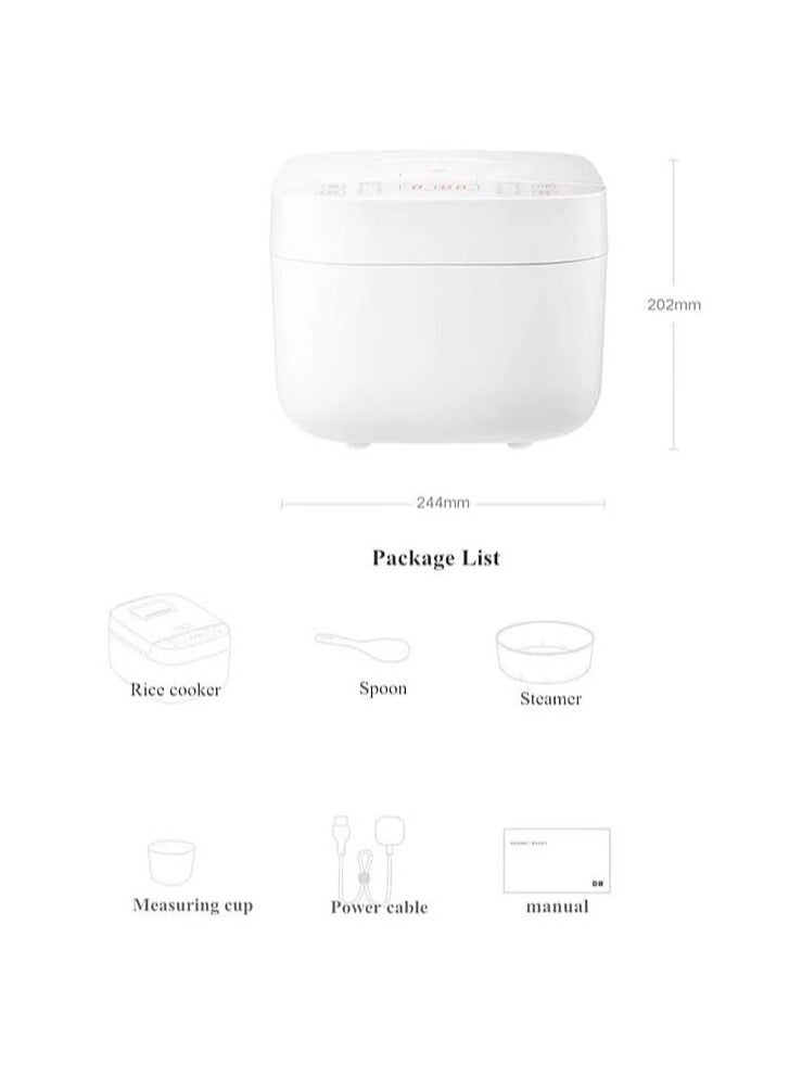 Smart Multifunctional Rice Cooker | 1L Rice Capacity | 3L Water Capacity | Mi Home App control | 3 L 675 W MFB120A-1 | BHR7925UK White  - Image 3