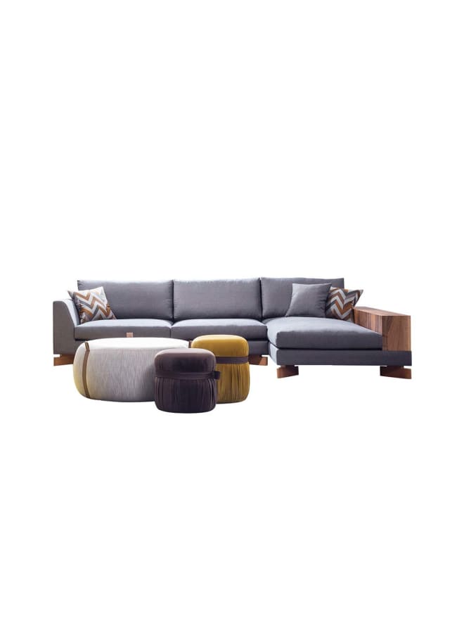 Retro Modern corner sofa 280 cm - gray - Image 3
