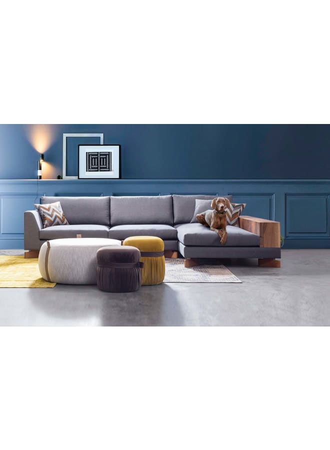 Retro Modern corner sofa 280 cm - gray - Image 1