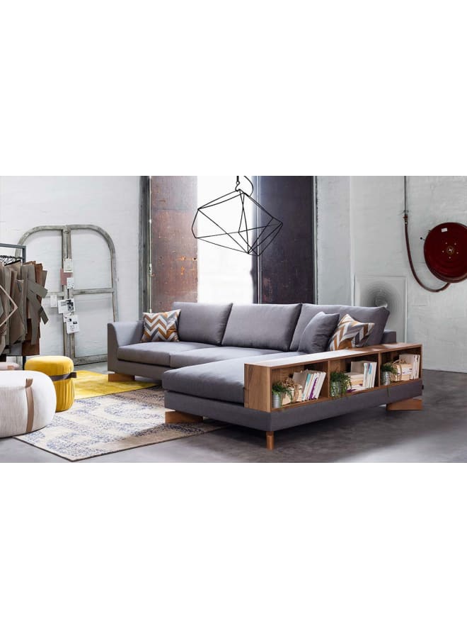 Retro Modern corner sofa 280 cm - gray - Image 2