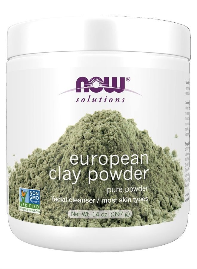 now Solutions, European Clay Powder, Pure Powder for a Detox Facial Cleansing Mask, 14-Ounce - Image 1