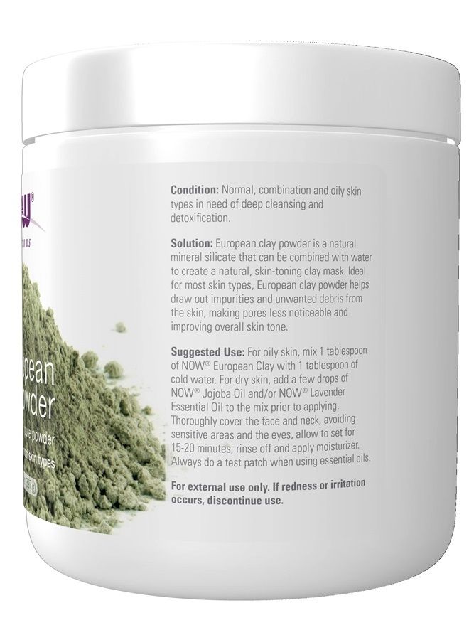 now Solutions, European Clay Powder, Pure Powder for a Detox Facial Cleansing Mask, 14-Ounce - Image 2