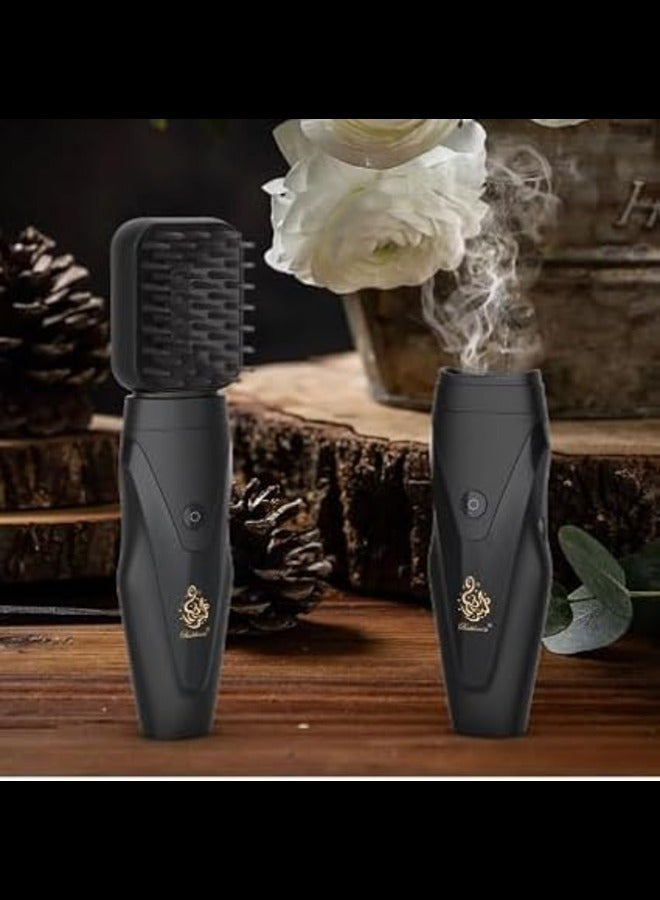 2024 New Smart 2 in 1 Rechargeable Handheld Hair Incense Burner with Comb Black - Image 2
