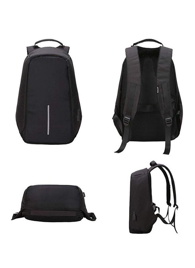NIBEMINENT Laptop Backpack With USB Charging Port Fits Upto 14-Inch Black/Grey  - Image 4