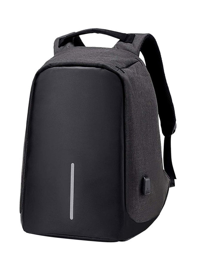 NIBEMINENT Laptop Backpack With USB Charging Port Fits Upto 14-Inch Black/Grey  - Image 2