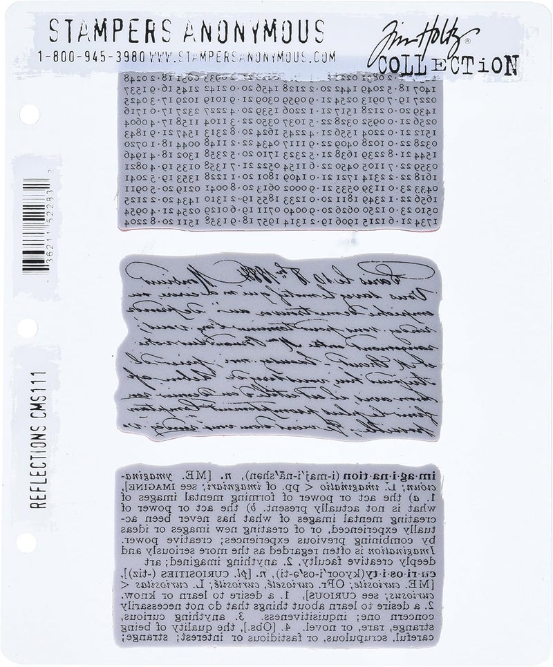 Stampers Anonymous CMS-111 Tim Holtz Cling Rubber Stamp Set - Reflections - Image 1