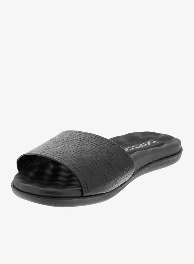 Beira Rio Black Flat Sandals for Women – Stylish Ladies Flat Sandals & Comfortable Flat Slippers for Women | Best Price UAE