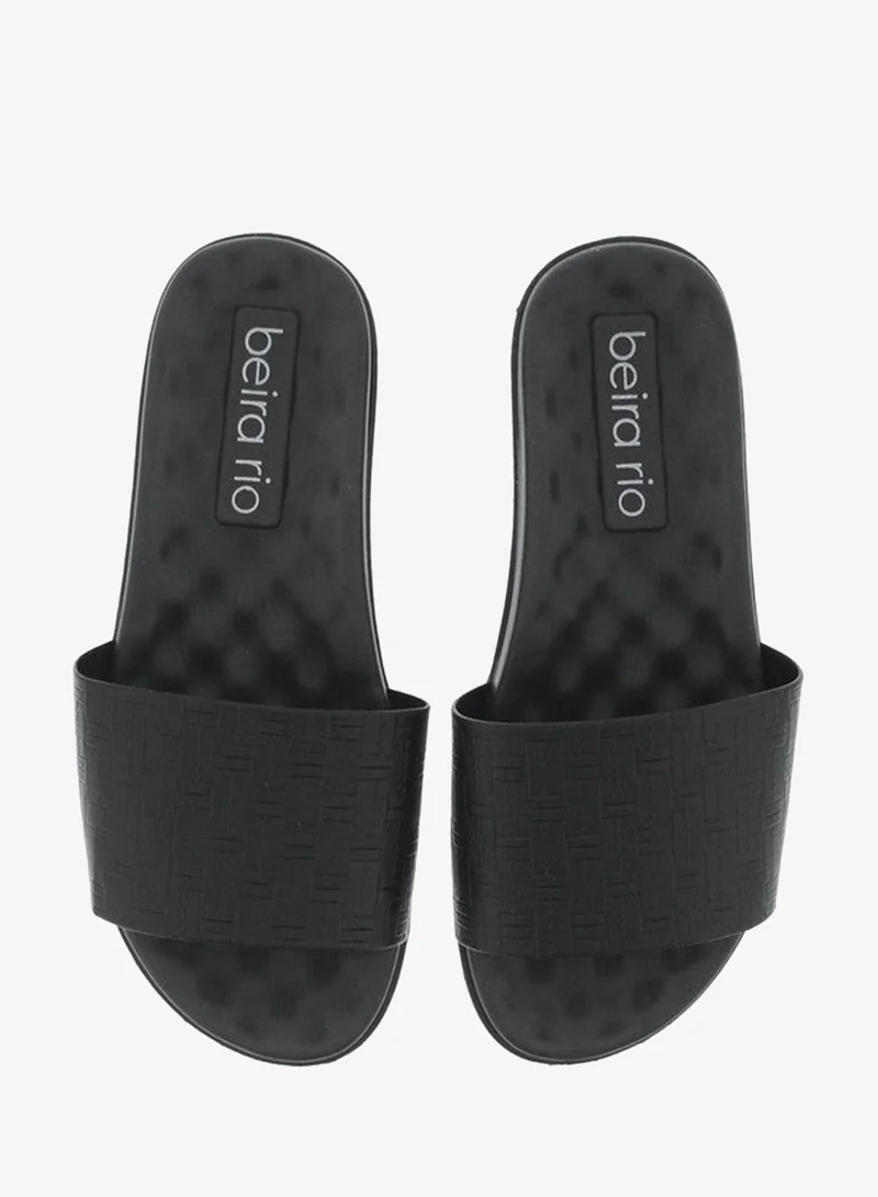 Beira Rio Black Flat Sandals for Women – Stylish Ladies Flat Sandals & Comfortable Flat Slippers for Women | Best Price UAE