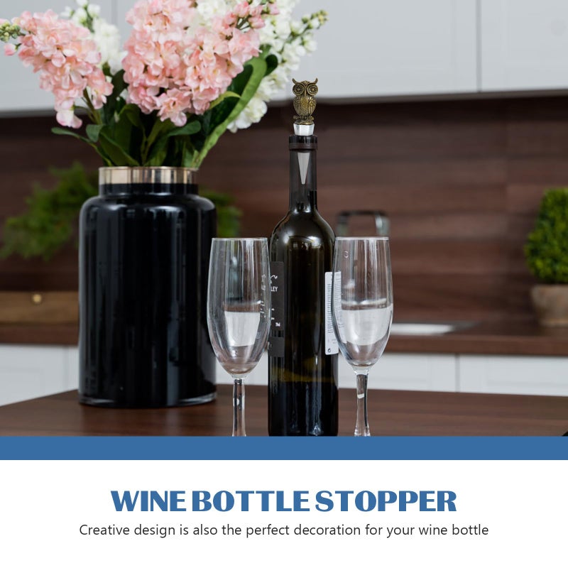 Zinc Alloy Owl Wine Bottle Stopper Decorative Animal Seal Plug For Home Bar Party - Image 4