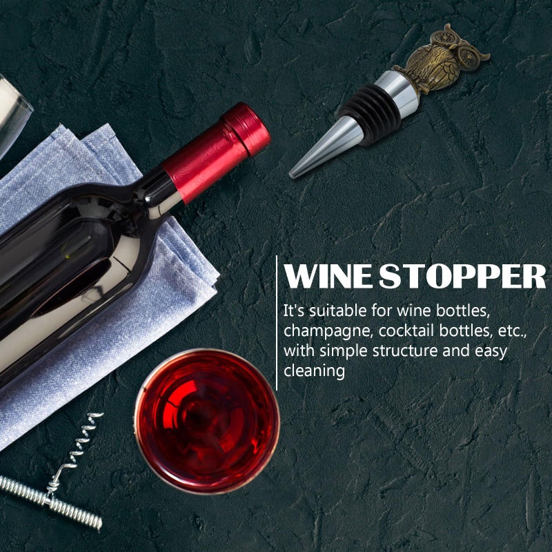 Zinc Alloy Owl Wine Bottle Stopper Decorative Animal Seal Plug For Home Bar Party - Image 5