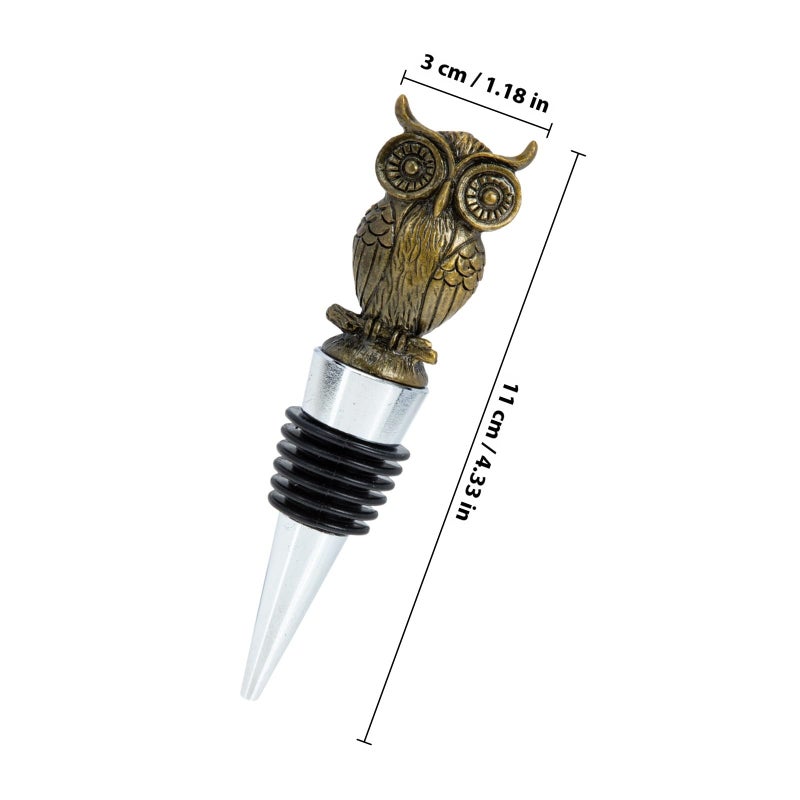 Zinc Alloy Owl Wine Bottle Stopper Decorative Animal Seal Plug For Home Bar Party - Image 3