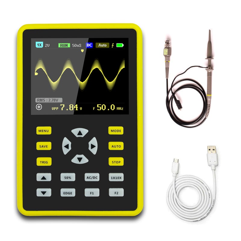 مقياس تذبذب رقمي محمول محوسب محمول بشاشة LCD عرض 2.4 بوصة ونسخة 5012H، وعرض نطاق ترددي 100 ميجاهرتز ومعدل أخذ عينات 500 ميجا عينة في الثانية - Image 1