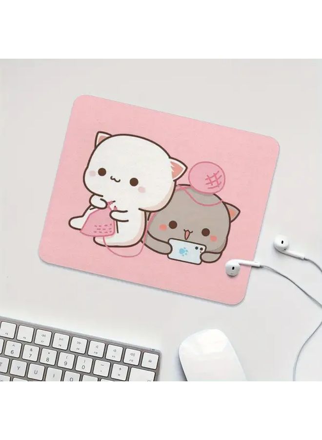 Anti Slip Blue Rubber Mouse Pad Cute Card Design Creative Desk Accessory Gift - Image 1