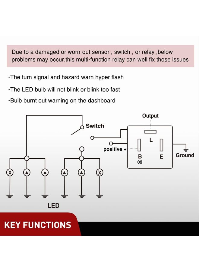 4 قطع من مرحل الوميض الإلكتروني القابل للتعديل ثلاثي السنون 12 فولت 150 وات لإصلاح إشارة الانعطاف في السيارة وتحذير الخطر والوميض المفرط أو عدم وجود وميض لمصابيح LED والهالوجين - Image 5